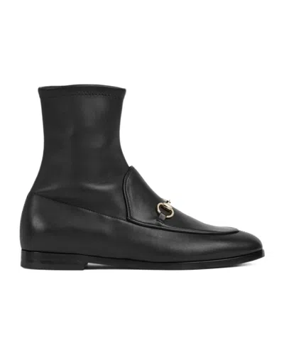 Gucci Black Leather Jordaan Ankle Boots Women