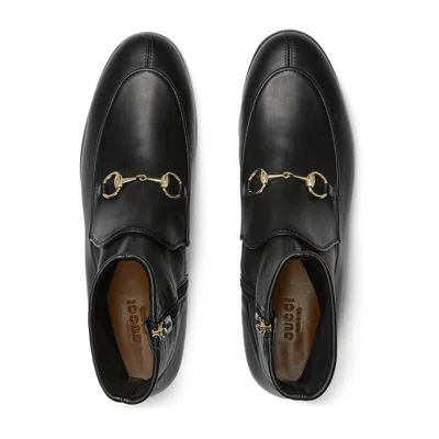 Gucci Black Leather Jordaan Ankle Boots Women