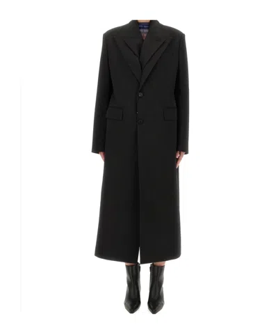 Jean Paul Gaultier Double Layer Coat With Structured Silhouette In Black