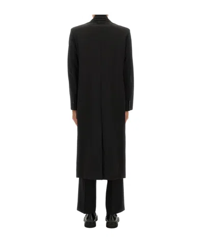 Jean Paul Gaultier Double Layer Coat With Structured Silhouette In Black