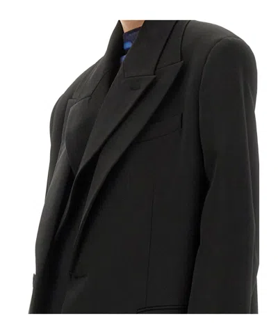Jean Paul Gaultier Double Layer Coat With Structured Silhouette In Black