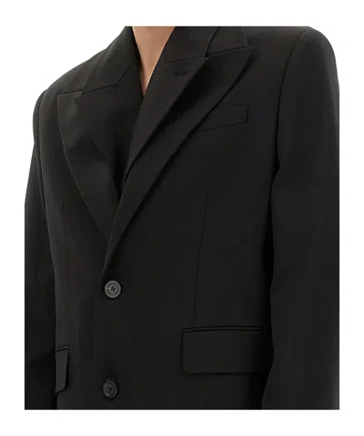 Jean Paul Gaultier Double Layer Coat With Structured Silhouette In Black