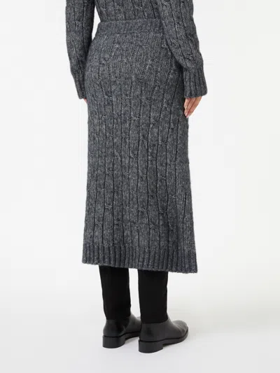 Max Mara Flared Alpaca-blend Skirt In Gray