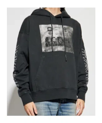 44 Label Group Print-detail Drawstring Hoodie In Black