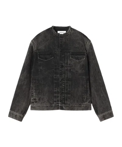 Lanvin Denim Collarless Jacket Clothing In Black