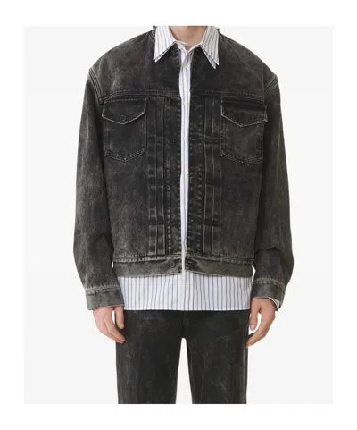 Lanvin Denim Collarless Jacket Clothing In Black