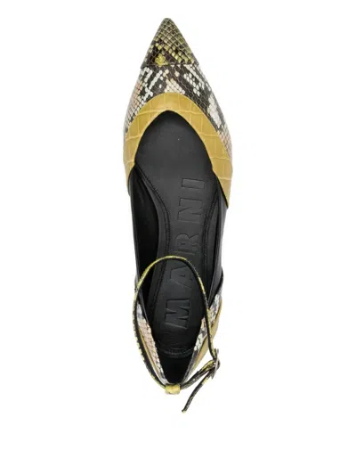 Marni Snake-print Ballet Flats In Multi