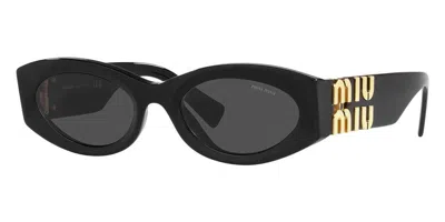 Miu Miu 0mu 11ws Miu Glimpse 1ab5s0 Nero Sunglasses In Black