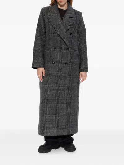Samsoe & Samsoe Sajilla Double-breasted Checked Coat In Multi