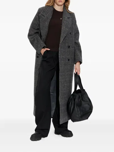 Samsoe & Samsoe Sajilla Double-breasted Checked Coat In Multi