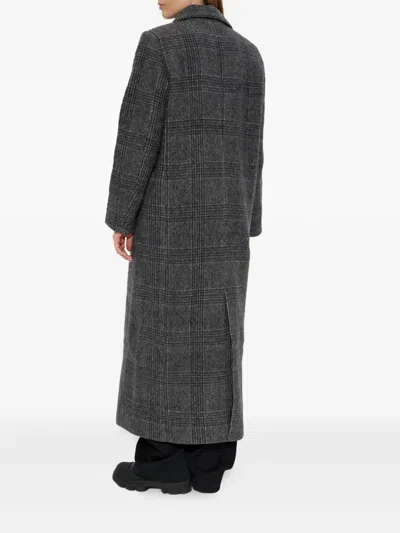 Samsoe & Samsoe Sajilla Double-breasted Checked Coat In Multi