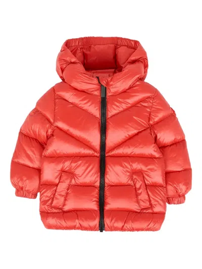 Colmar Red Down Jacket For Babykids With Logo In Red