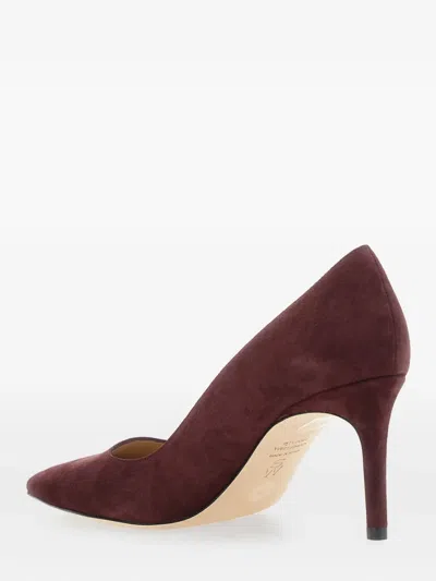 Stuart Weitzman Bordeaux Pumps With Pointed Toe And High Stiletto Heel In Suede Woman In Burgundy