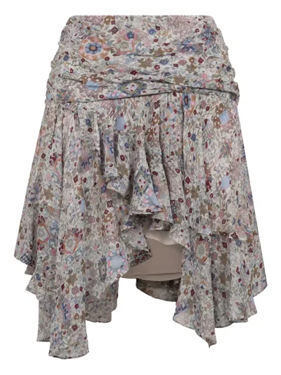Isabel Marant Ruffled Asymmetric Skirt In Gray