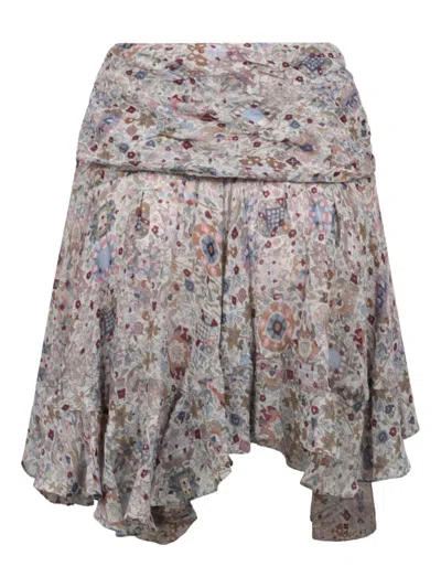 Isabel Marant Ruffled Asymmetric Skirt In Gray