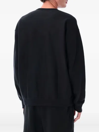 Nike Solo Swoosh Oversized Logo-embroidered Cotton-blend Jersey Sweatshirt In Black