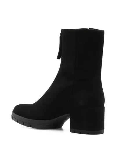 Unisa 50mm Zip-front Block-heel Ankle Boots In Black