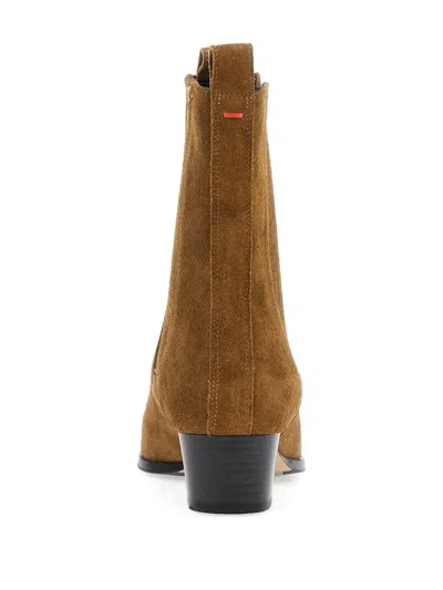 Aeyde Women Beige Ankle Boots With Elastic Side Panel In Suede Woman In Multi