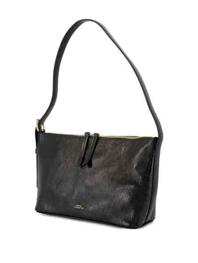 Apc Vera Textured Shoulder Bag With Adjustable Strap In Black
