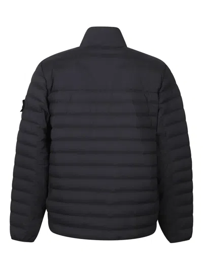 Stone Island Nylon Stretch Down Jacket In Black