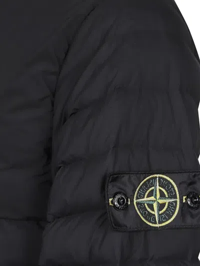 Stone Island Nylon Stretch Down Jacket In Black