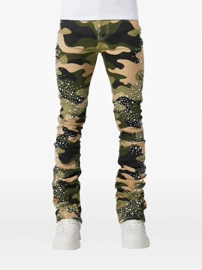 珠饰缀饰牛仔裤