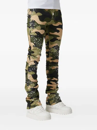 珠饰缀饰牛仔裤