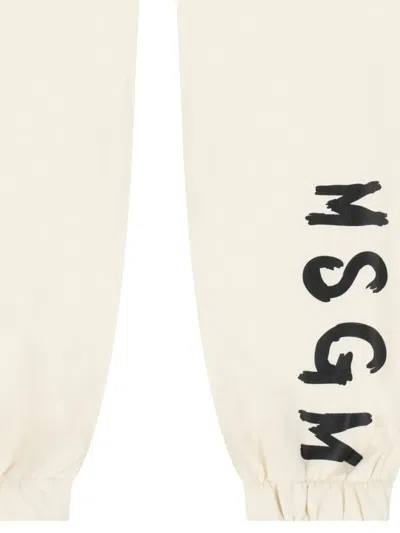 Msgm Logo-print Track Pants In Neutral