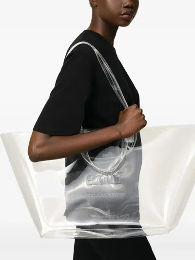 Ami Alexandre Mattiussi Limited Edition Transparent Midi Tote Bag Transparent In White