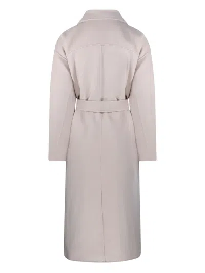 The Dynamis Studio Belted Button-fastening Coat In Neutral