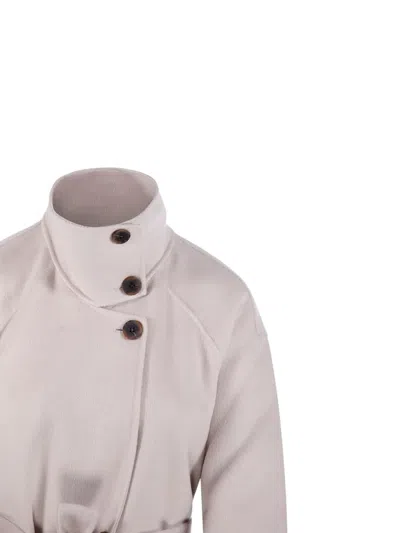 The Dynamis Studio Belted Button-fastening Coat In Neutral