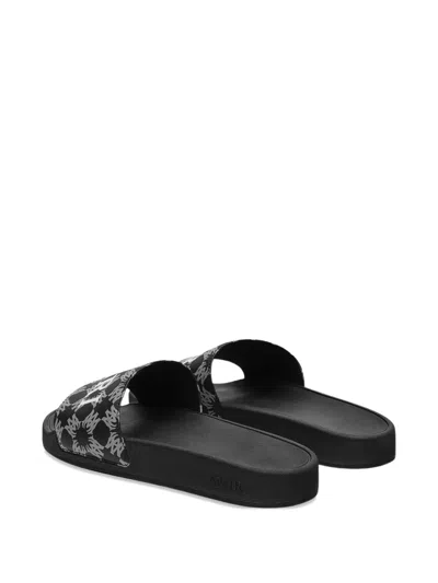 Amiri Men Black Sandals With Logo Lettering On The Front In Rubber Man In Black