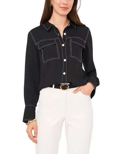 Vince Camuto Button Up Blouse In Black