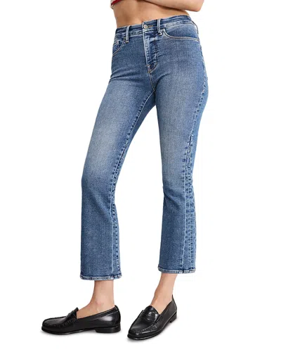 Good American Good Legs Cropped Mini Bootcut Jeans In Indigo 917 In Purple