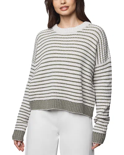 Splendid Lucy Stripe Sweater In Oak Green In Gray