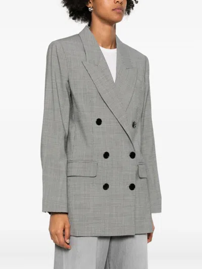 Isabel Marant Étoile Checked Double-breasted Jacket In Gray