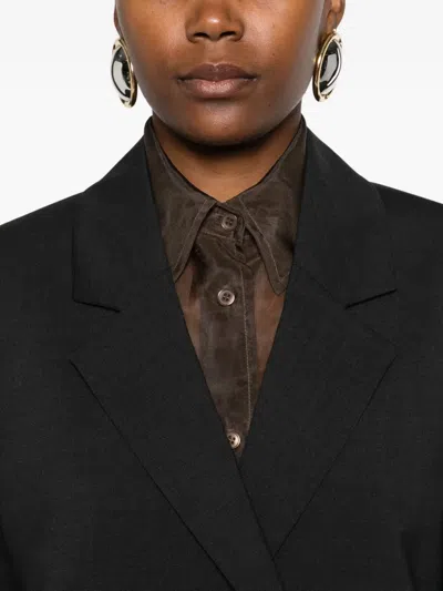 Eric Bompard Double-breasted Patch-pocket Blazer In Black