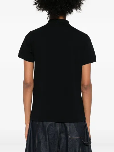 Maison Kitsuné Baby Fox-patch Polo Top In Black