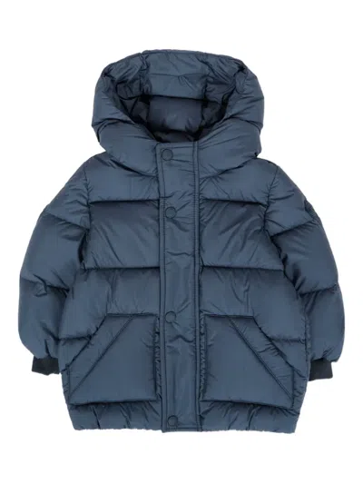 Colmar Blue Down Jacket For Babykids With Logo In Blue