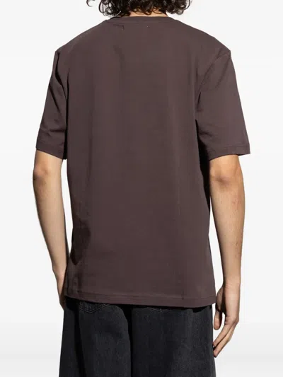 Samsoe & Samsoe Embroidered Logo T-shirt In Gold