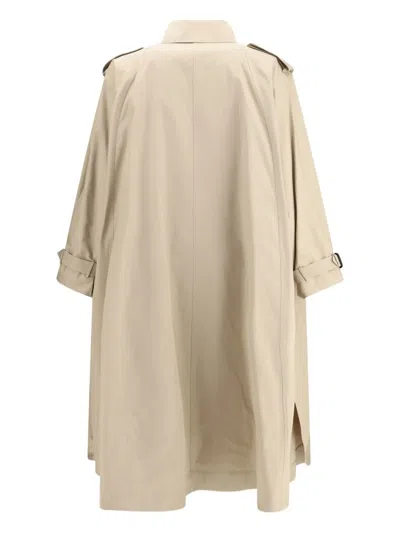 Saint Laurent Single-breasted Trench Coat Featuring Storm Flap In Neutral
