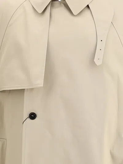 Saint Laurent Single-breasted Trench Coat Featuring Storm Flap In Neutral