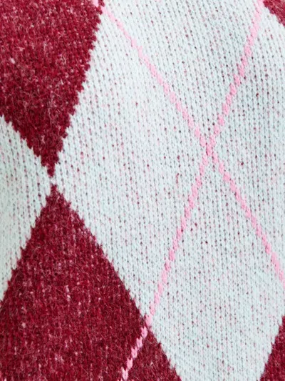 Essentiel Antwerp Diamond-pattern Crew-neck Sweater In Red