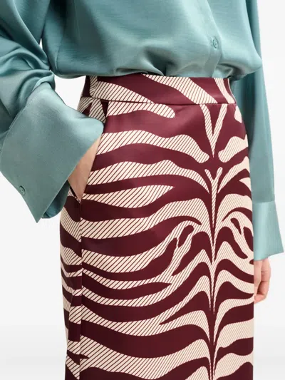 Essentiel Antwerp Zebra-print Mid Skirt In Red