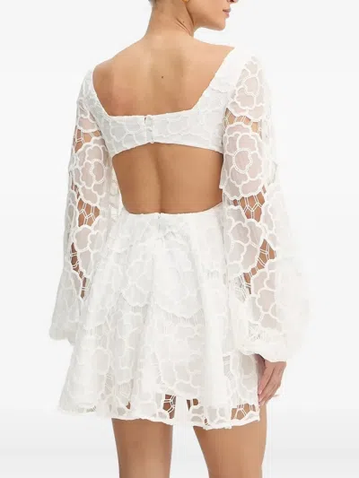 Bardot Jovie Long Sleeve Broderie Anglaise Babydoll Dress In White