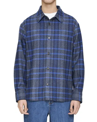 Apc A. P.c. Bobby Button Front Overshirt In Blue
