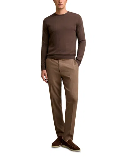 Reiss Camel Slim-fit Internal-drawstring Trousers In Brown