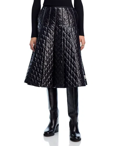 Moncler Black Padded Midi Skirt In Black