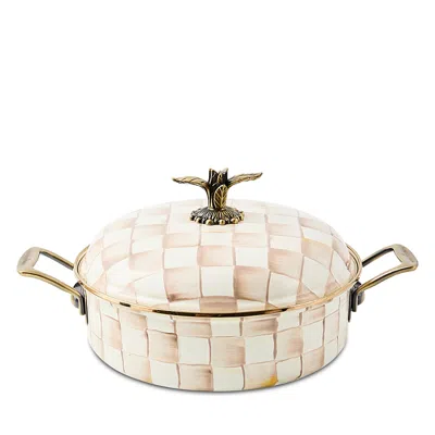 Mackenzie-childs Mocha Check 5 Qt. Casserole In Neutral