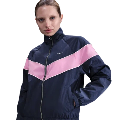 Nike Loose Uv Woven Full Zip Jacket In Blue